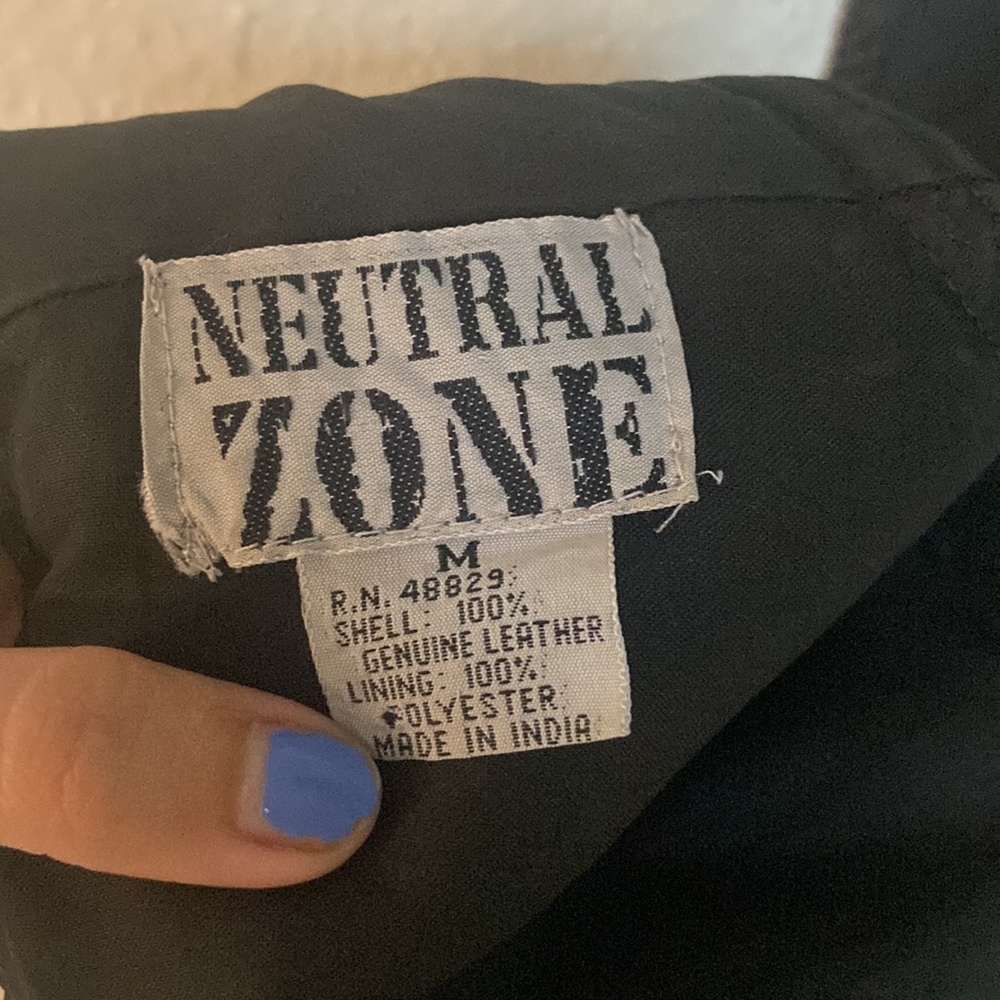 Vintage Genuine Leather Patchwork Backless Halter… - image 5